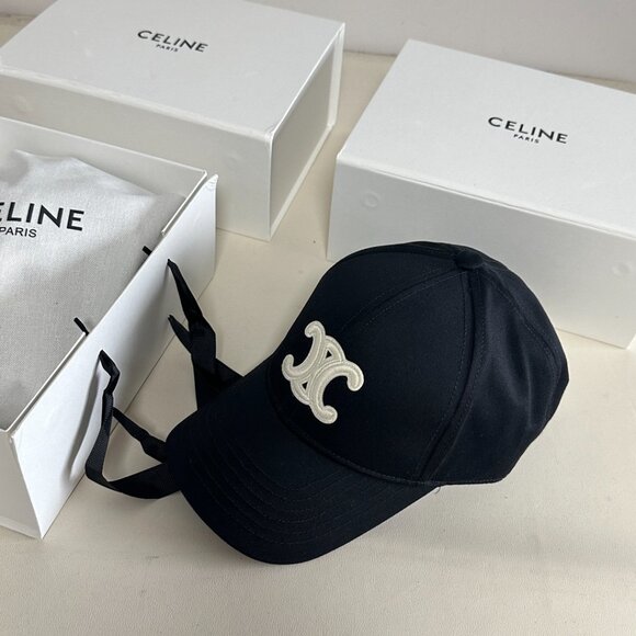 Celine Triomphe Womens Adjustable Baseball Cap Hat in black - Picture 1 of 6